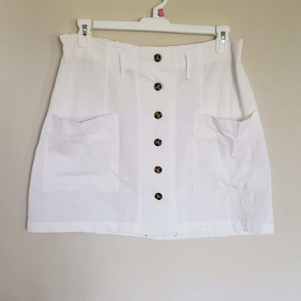 White see through skirt